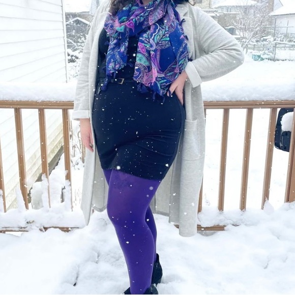 Ladies opaque purple Tights - BRAND NEW- Size G - Picture 4 of 5